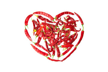 chili peppers red heart symbol