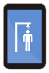 Douche homme dans une tablette
