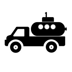 Sous-marin en livraison dans un camion