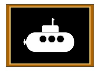 Sous-marin dans un tableau noir