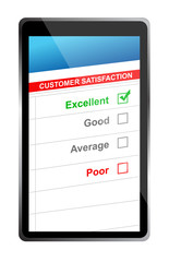customer satisfaction online selection tablet PC.