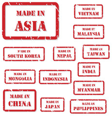 Made In Asia Stamps