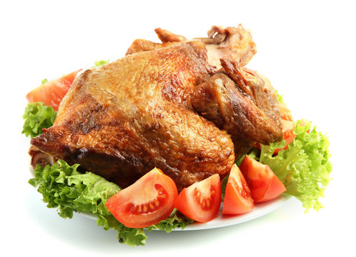Tasty whole roasted chicken