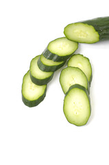 slices green cucumber