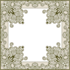 Ornamental square frame template