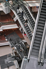 escalator inside shopping mall
