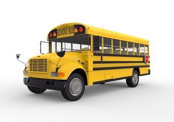 Plakat School Bus Pojedynczo na białym tle