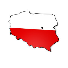Obraz premium Poland, 3d map