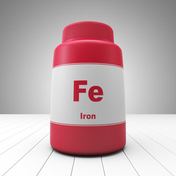 Iron Supplements Red Bottle