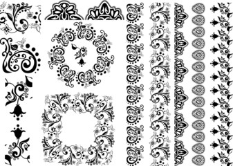 floral design borders, brushes