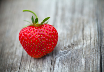 strawberry on wooden table
