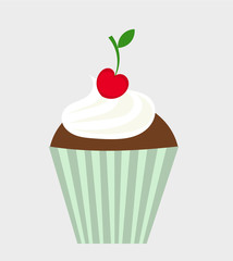 Cupcake with cherry