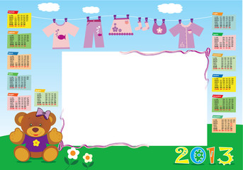 Fototapeta premium calendario 2013 base orizzontale femminuccia
