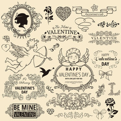 Set of valentine design elements - 49016580