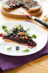 delicious big piece of cake with berries