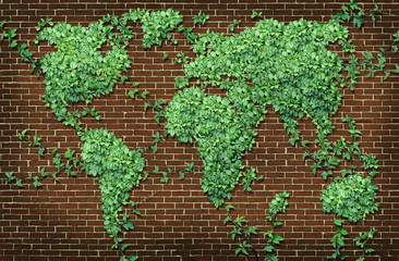 Fototapeta premium Global Leaf Map