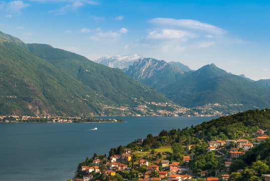 Sunny view on lake Como