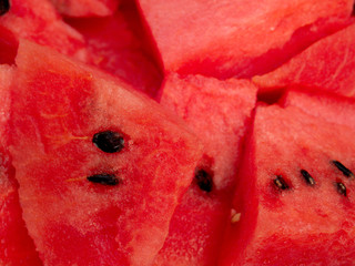 red watermelon slice on dish