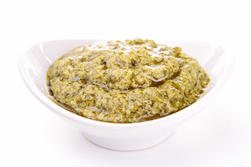 isolated pesto sauce