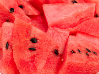 red watermelon slice on dish