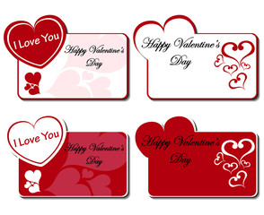 Fototapeta na wymiar Valentines day greeting card set