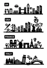Stickers pour porte Doodle icônes de voyage