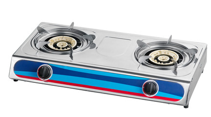 A metal gas stove for the kitchen