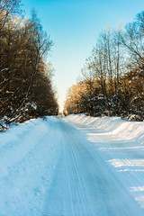 Obraz premium Winter rural road