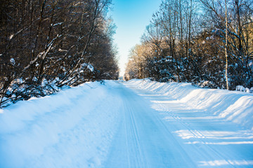 Obraz premium Winter rural road