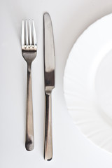 cutlery and plate