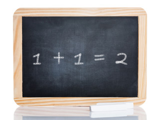 Schultafel: 1+1=2