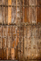 Antique church wood door in Canete Cuenca Spain