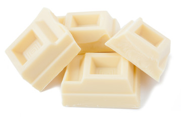 White chocolate isolated on white background