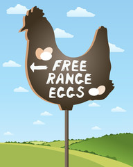 free range egg sign