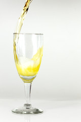 pouring beer into glass