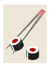 Vector simple sushi illustration
