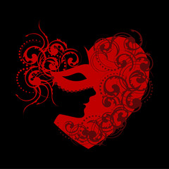 heart with mask