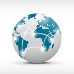 Vector globe connections network