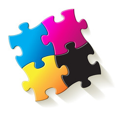 Fototapeta premium CMYK Puzzle
