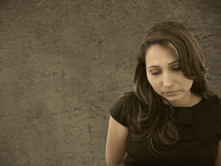 Naklejka premium Woman with sad expression