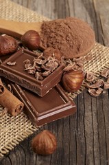 chocolate dessert pieces sweet food