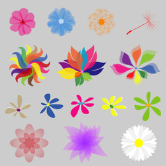 Collection Mod Style Vector Flowers