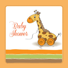 Baby shower card with cute giraffe