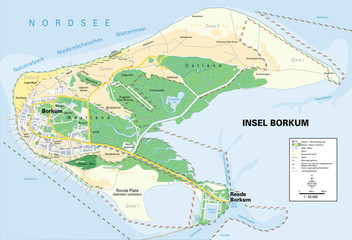 Map Insel Borkum