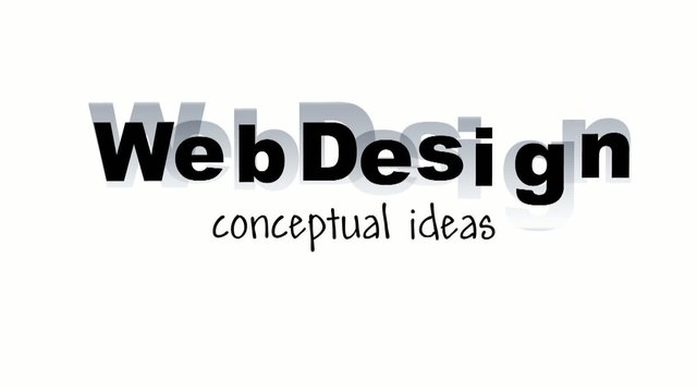 Webdesign - black animated words on white background