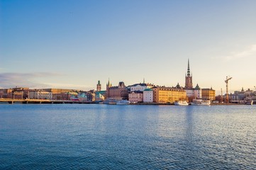 Fototapeta na wymiar Panorama Starego Miasta w Sztokholmie at Dawn