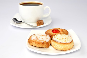 Coffee cup and cookies