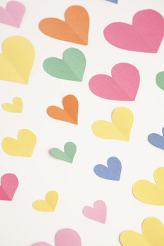 Colorful Construction Paper Hearts