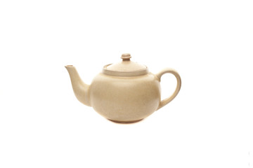 Ceramic tea pot isolated on white background