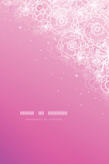 Vector pink glowing flowers magical vertical background with